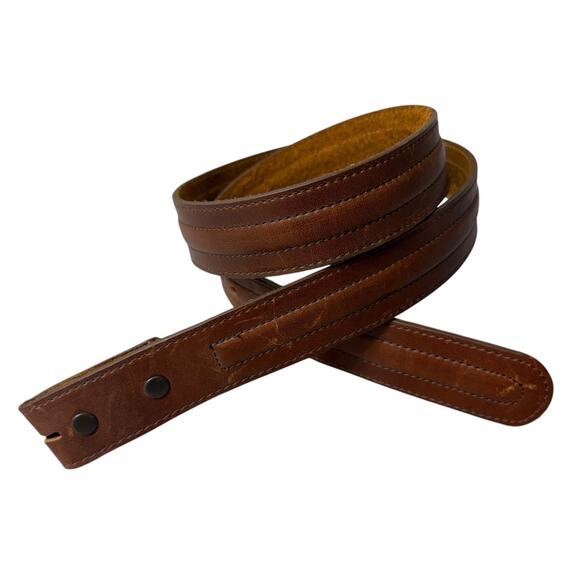 Chicago Leather Works Belt Mens 34 Distressed Classic Handmade 1.25" *No Buckle - Picture 1 of 10